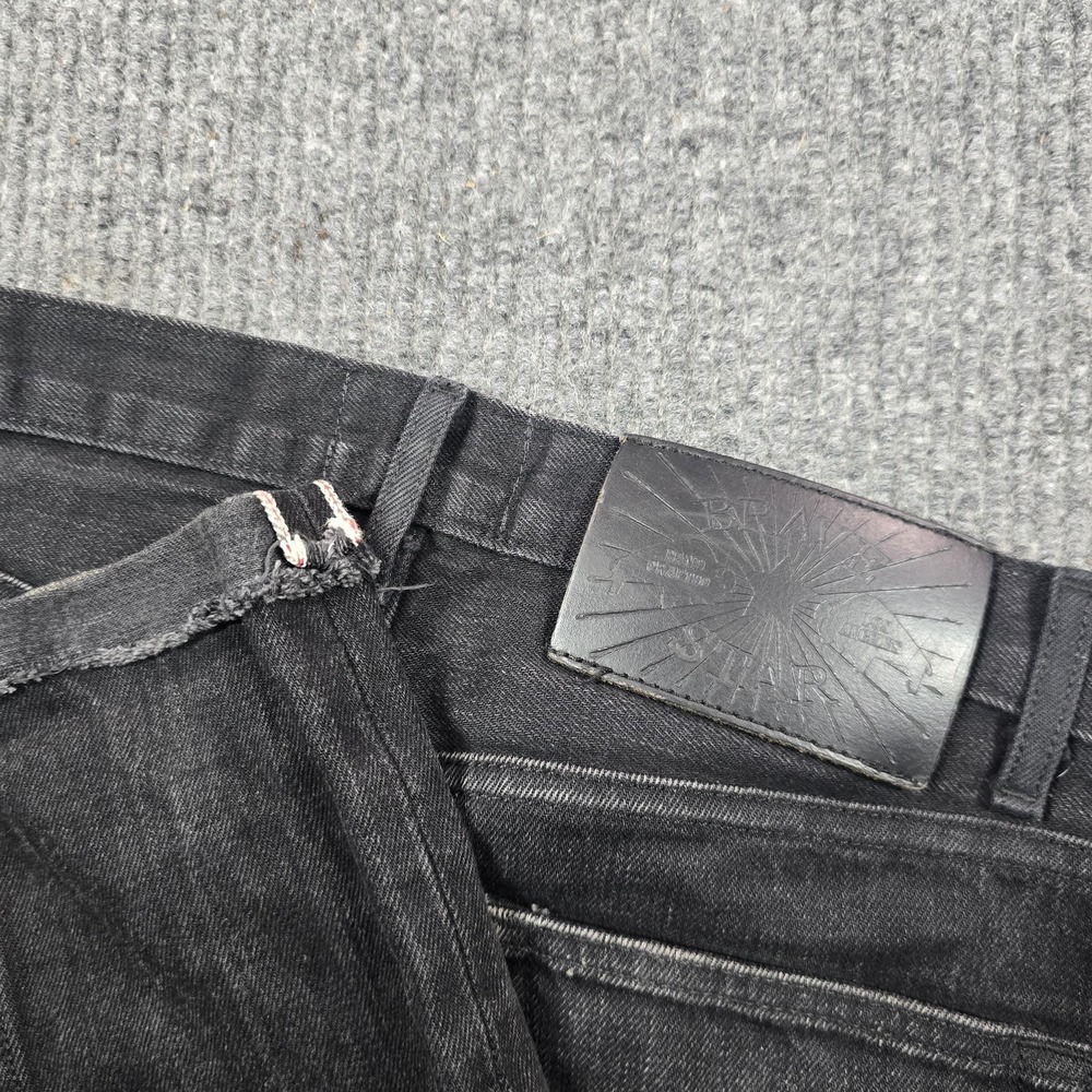 Brave Star‎ Jeans Mens 29 Black Selvedge Denim Button Fly Made USA Raw Hem